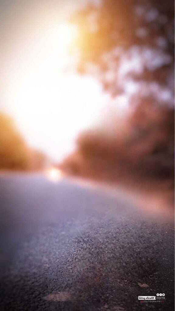 Road side sunset view with dlsr blur effect background