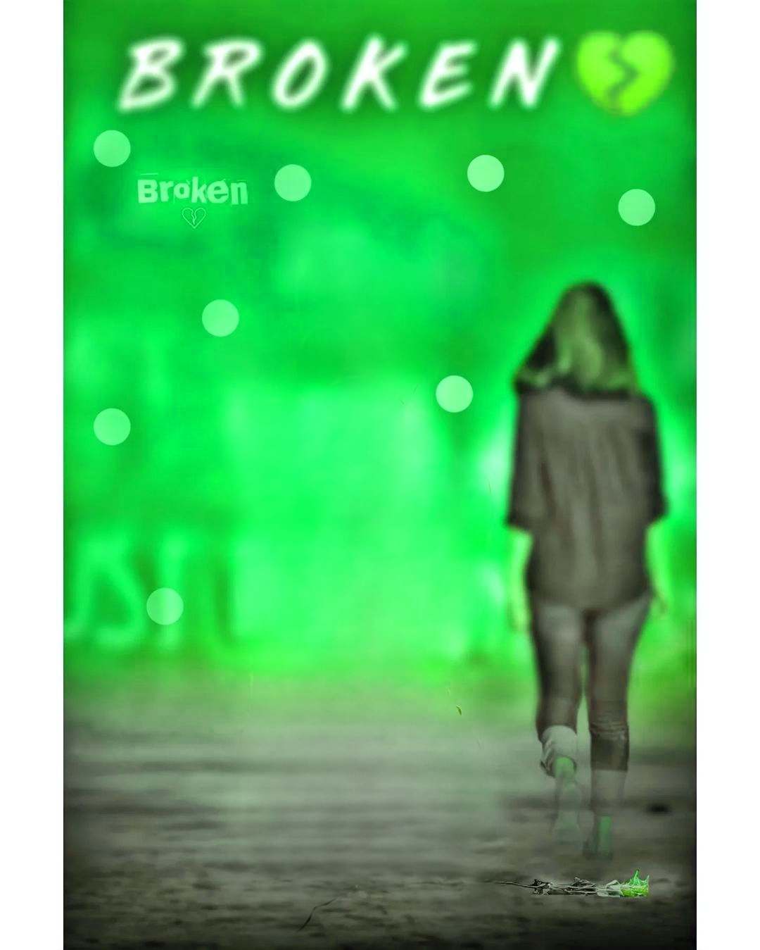 green colour CB editing background for broken heart