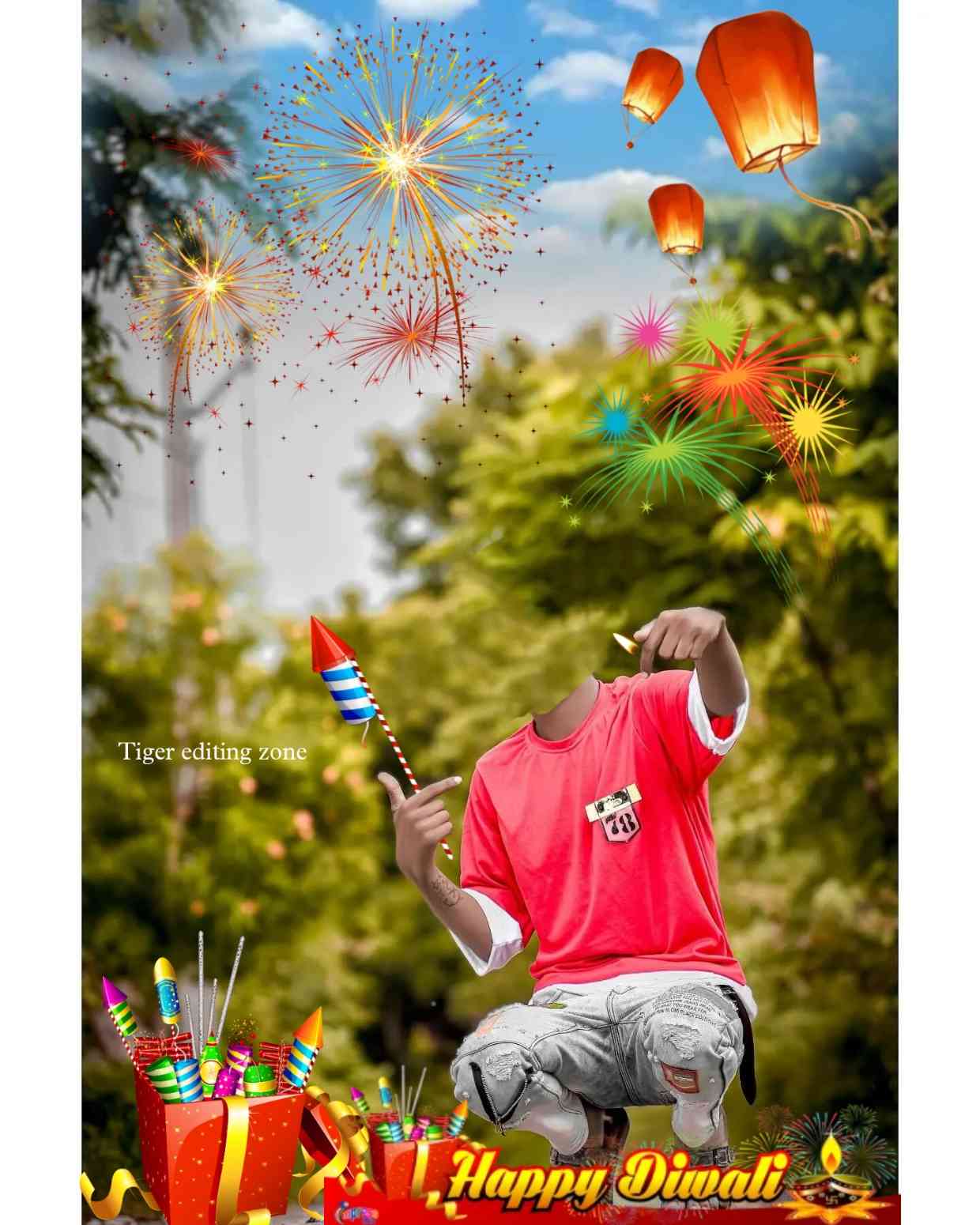 Diwali Special Editing Background for Boy without Face