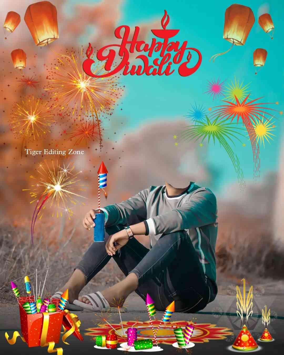Happy Diwali Photo Editing Background without Face