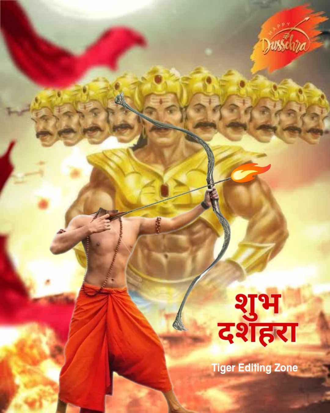 Subh Dussehra Photo Editing Background Image Download