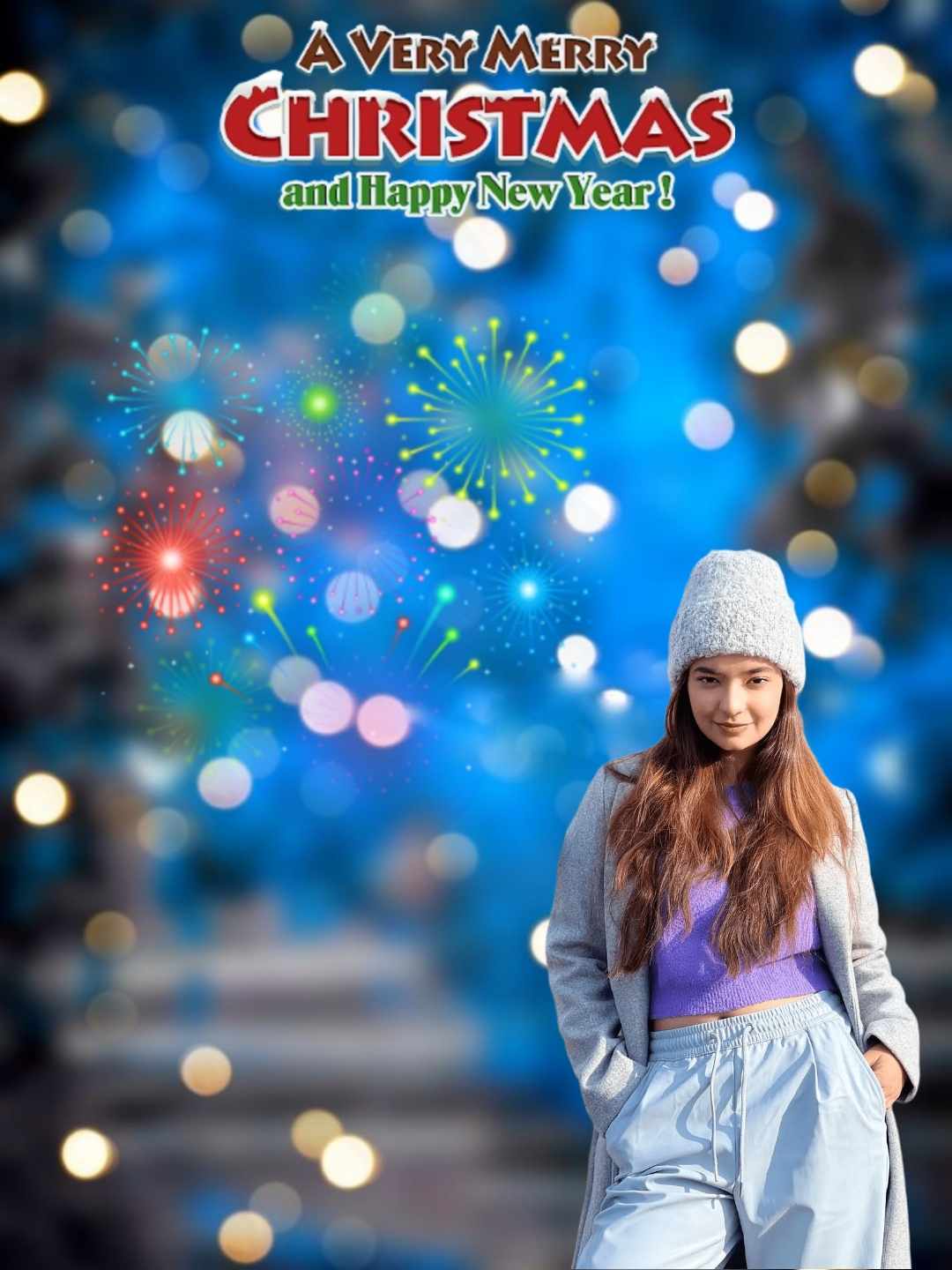 Beautiful Girl Happy New Year Edit CB Background
