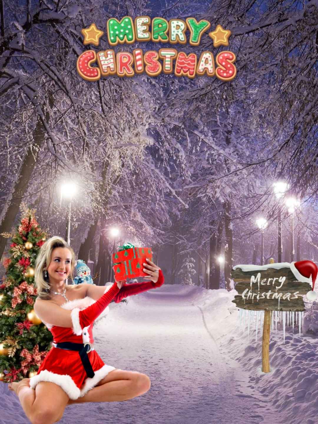 Christmas CB Hd Background With Girls For Editing