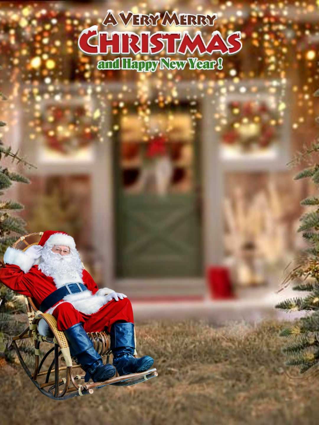 Christmas background image with santa clouse