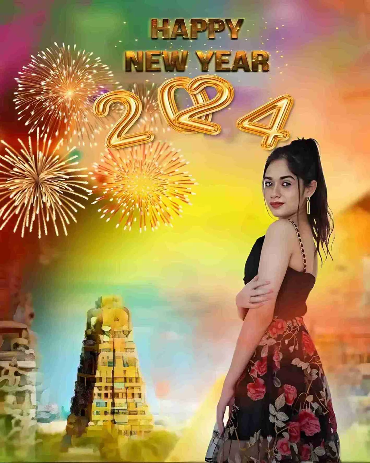 Girl Cb Background for New Year 2024