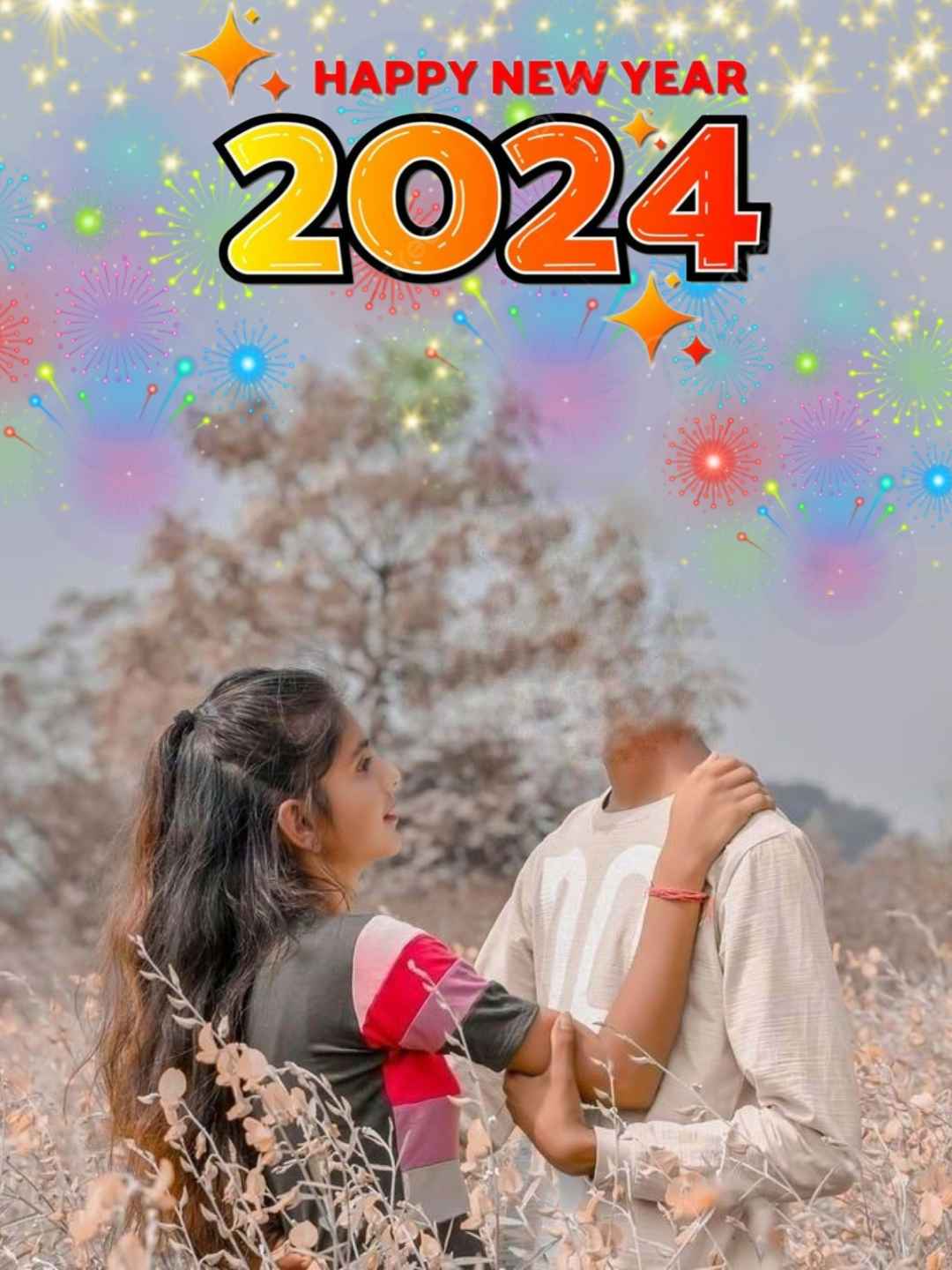 Girl Happy New Year 2024 CB PicsArt Background