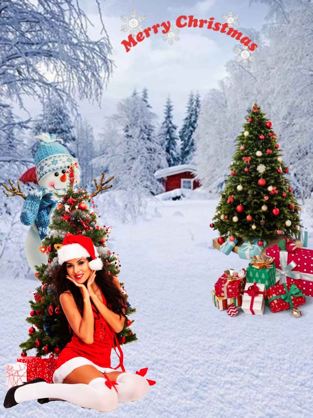 Girl Picsart Christmas HD Editing Background