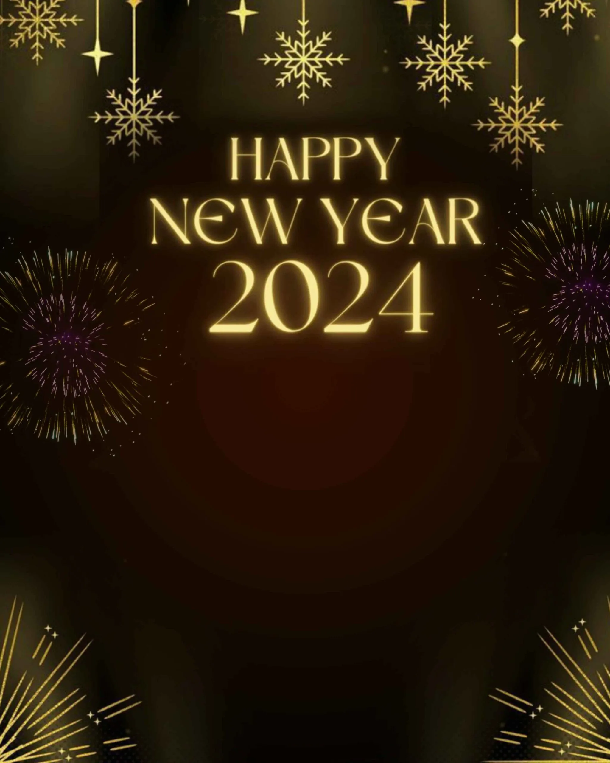 Happy New Year 2024 Black Image HD
