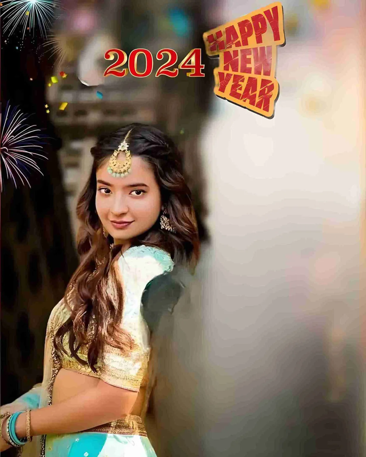Happy New Year 2024 CB Background Girl