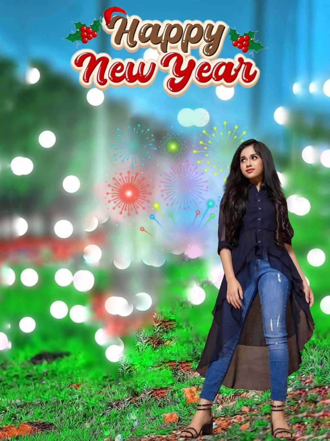 Happy New Year 2024 Girl Photo Editing Image