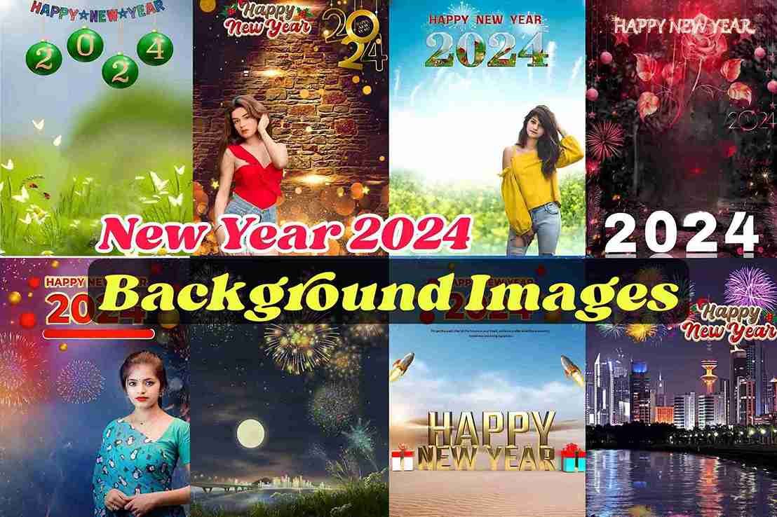 Happy New Year 2024 Photo Editing Background HD Image