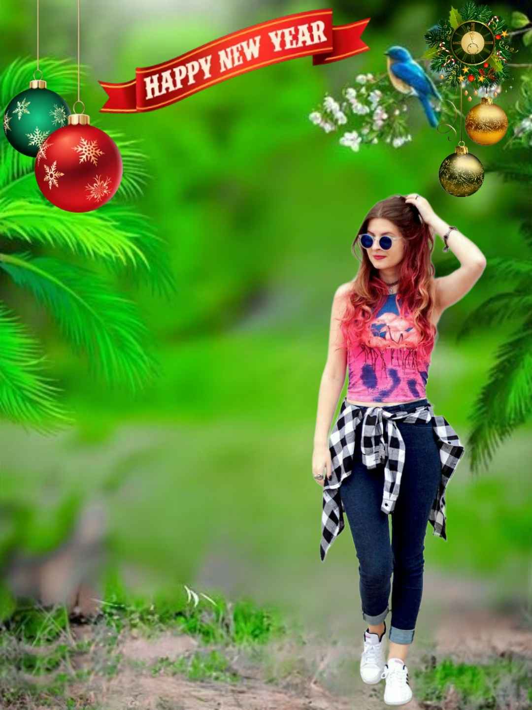 Happy New Year Editing Background Girl PicsArt