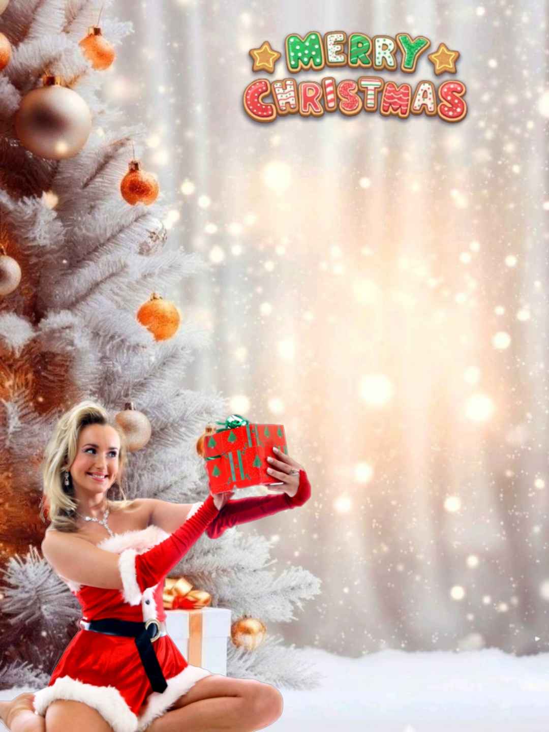 Merry Christmas Girl Hd Editing Background Download