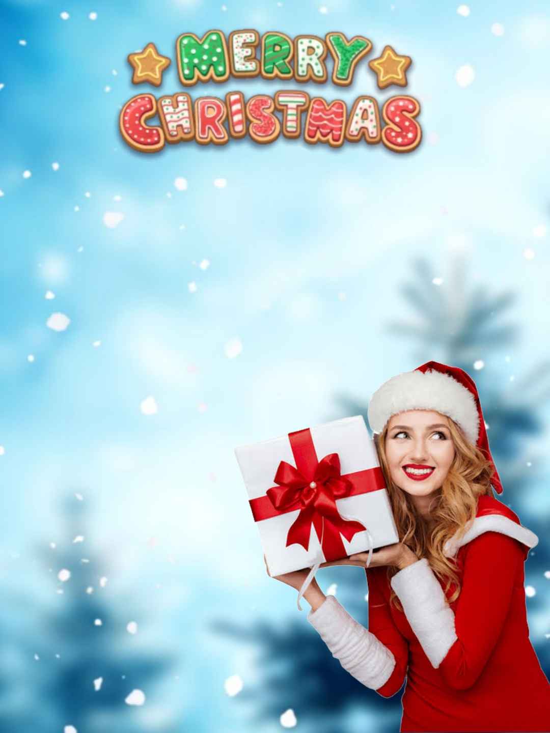 Merry Christmas HD Backgrounds With Girls For Editing