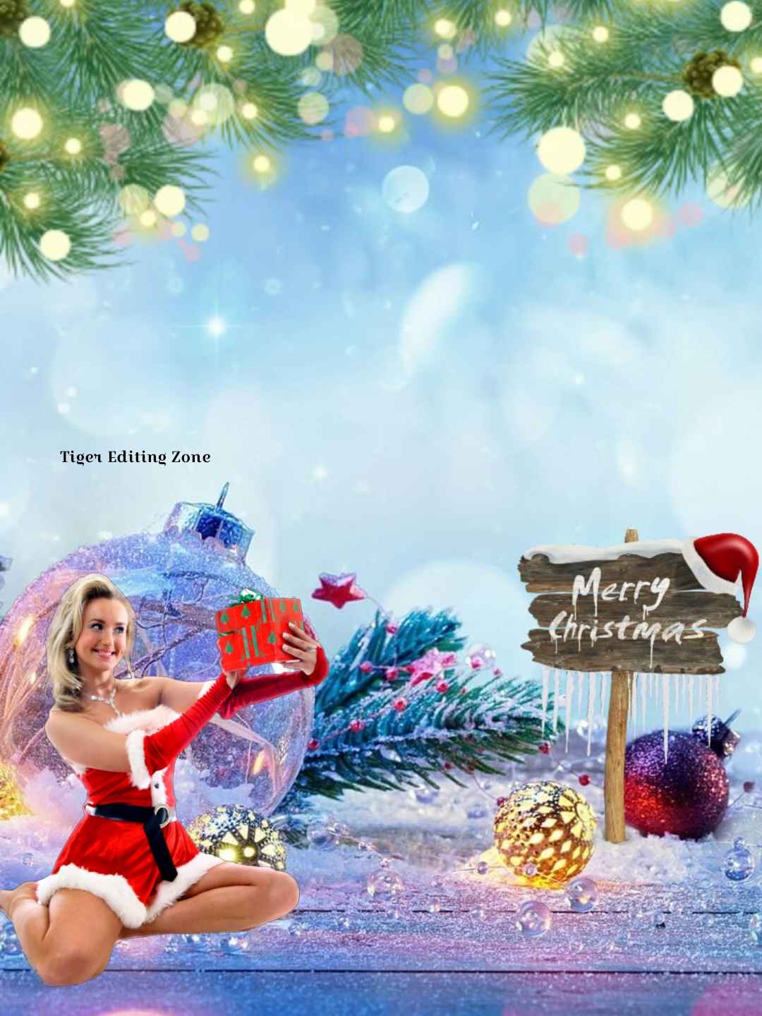 Merry Christmas Photo Editing CB Girl Backgrounds HD