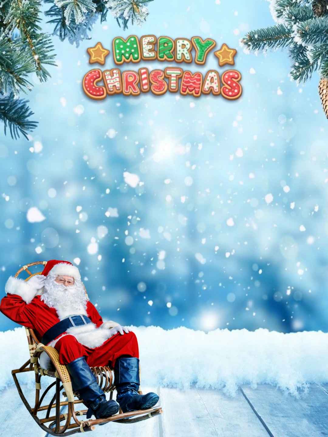 Merry Christmas Santa Photo Editing Background