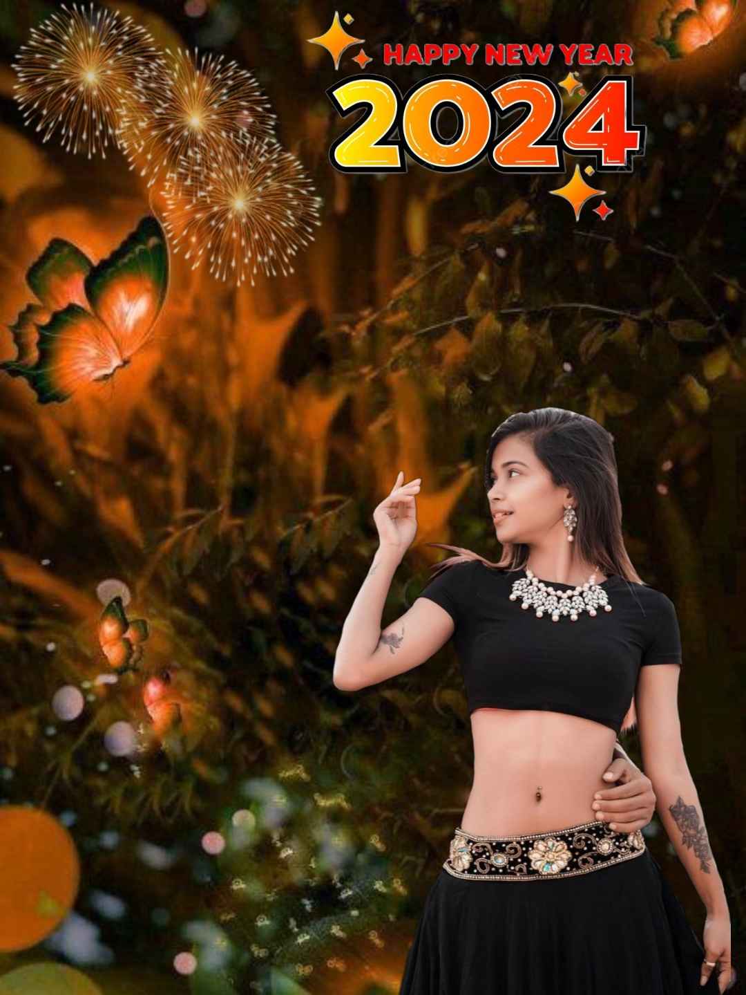 New Year 2024 Girl CB Background HD 4K Image