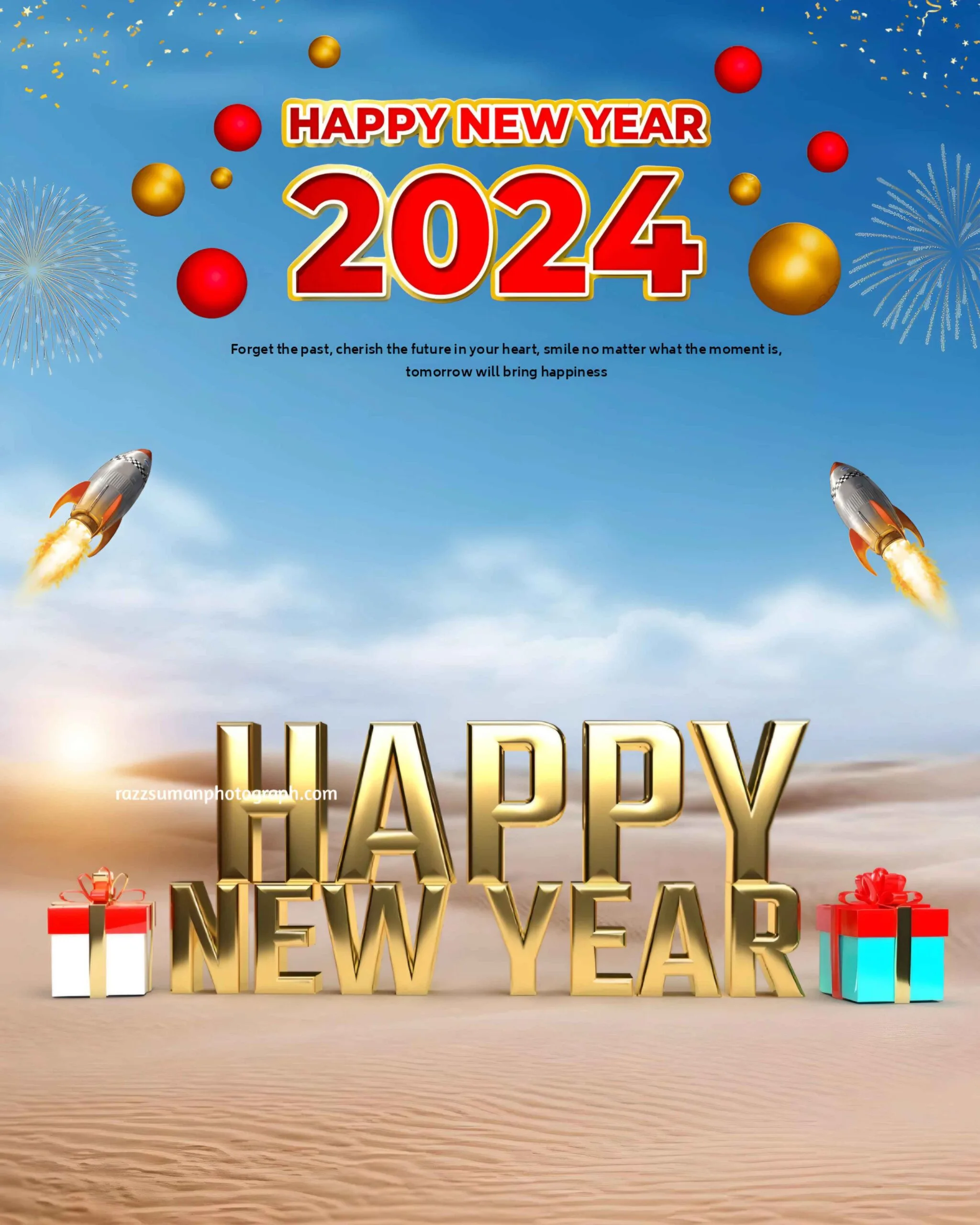 New Year 2024 HD Image for Editing