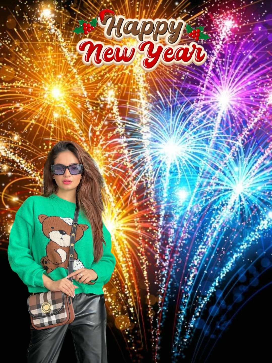 New year background girl download