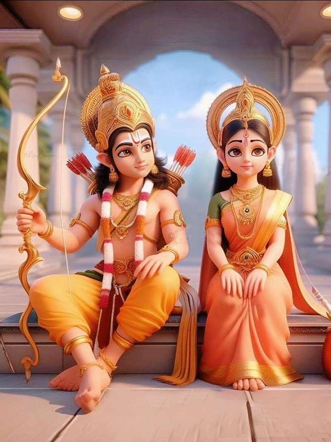 Ai Created Lord Shree Ram and Sita Image