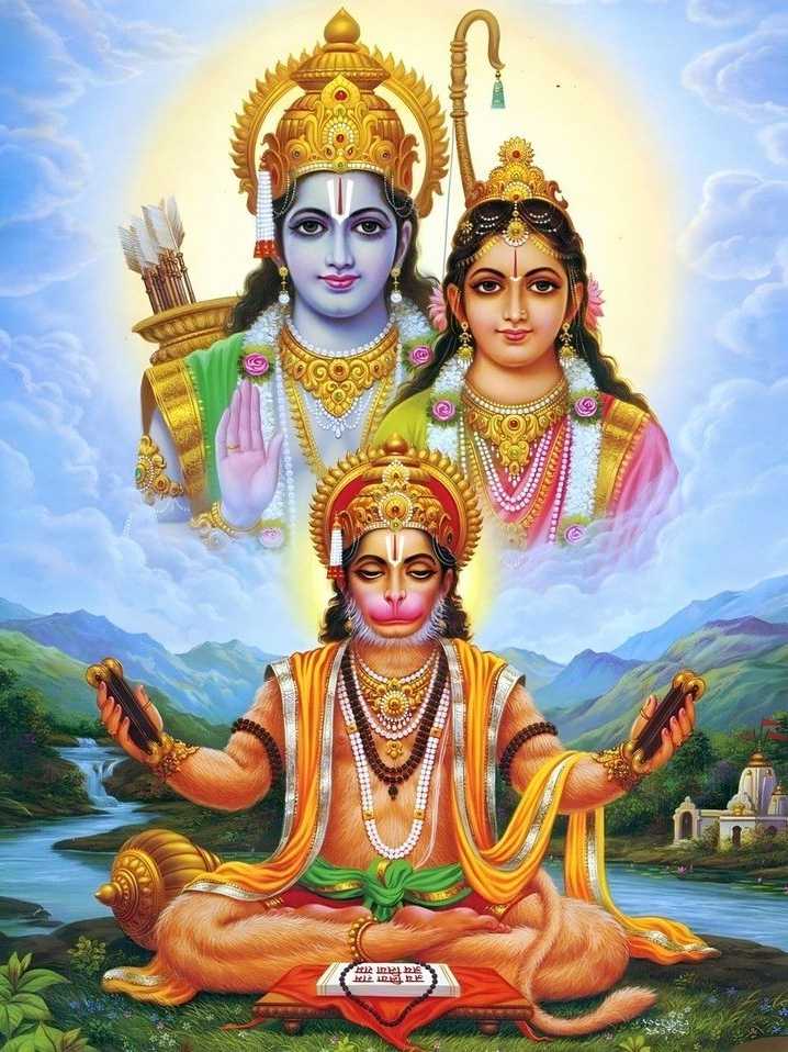 Beautiful Picture of Lord Shree Ram, Mata Sita and Hanuman