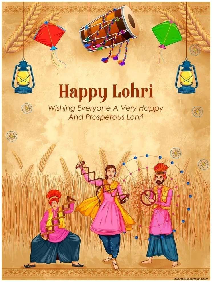 Happy Lohri Poster HD Background Image