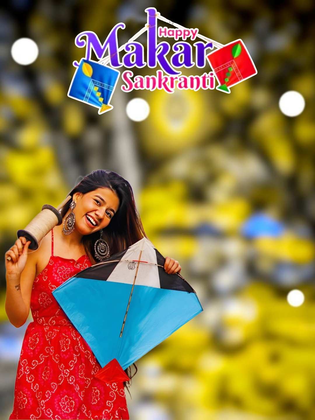 Happy Sankranti Girl CB Editing Background HD With Girl
