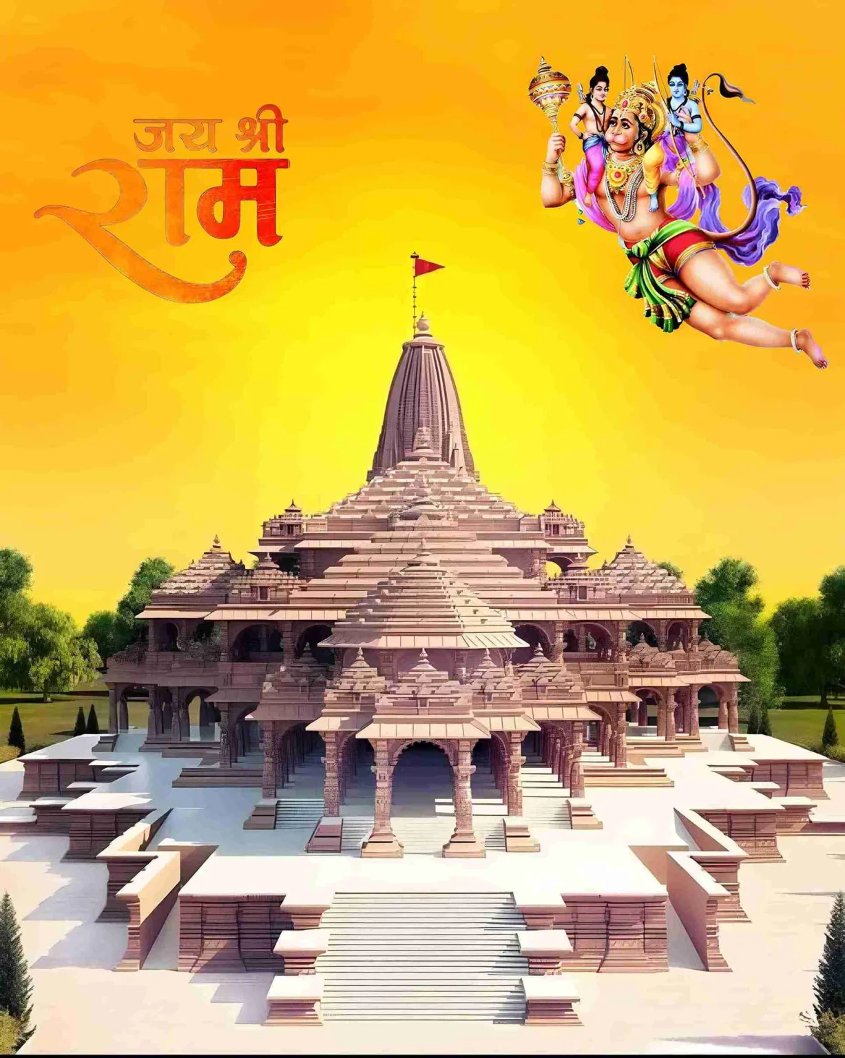 Ram Mandir Ayodhya Editing Background Image HD