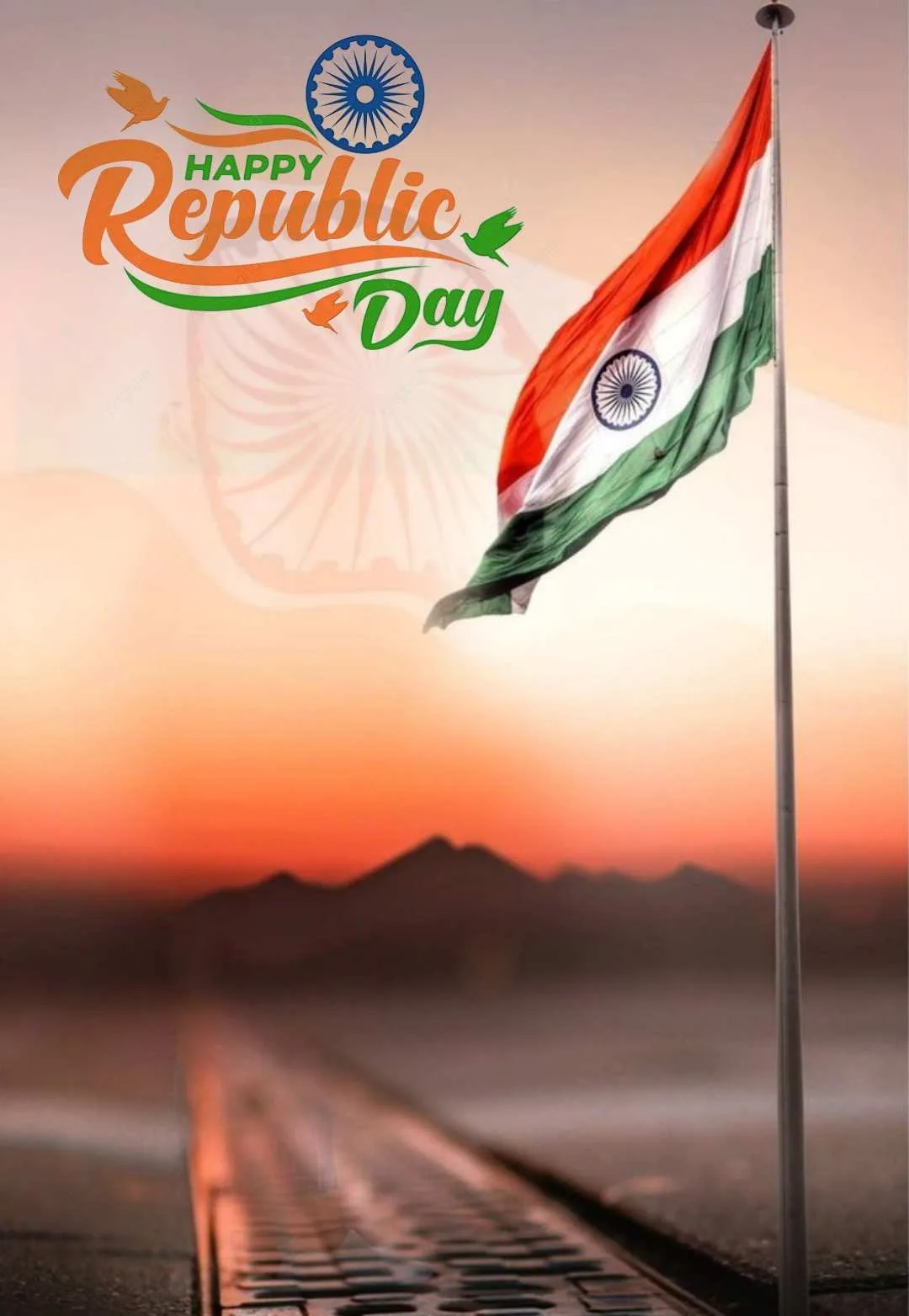 Republic Day CB Background HD with Indian Flag