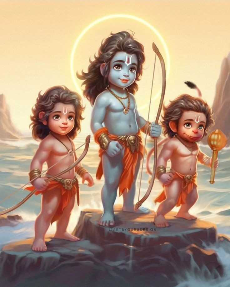 Shree Ram Lakshman and Hanuman AI Created Image HD